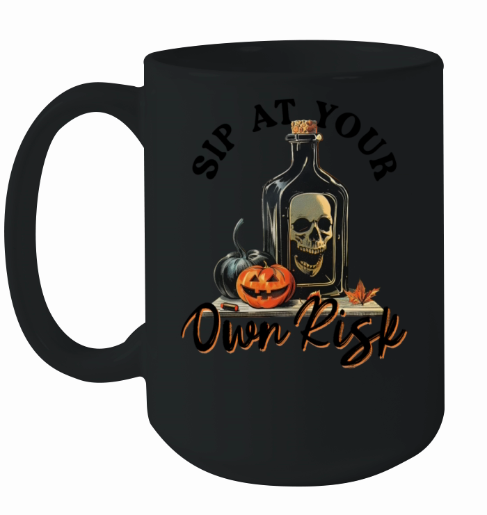 Sip At Your Own Risk - Vintage Halloween Ceramic Mug