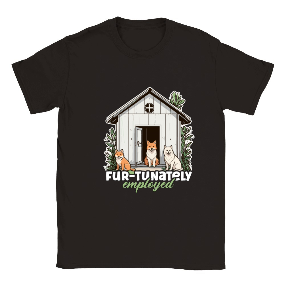 Animal Shelter Fur-tunately Employed Veterinarian Classic Kids Crewneck T-shirt