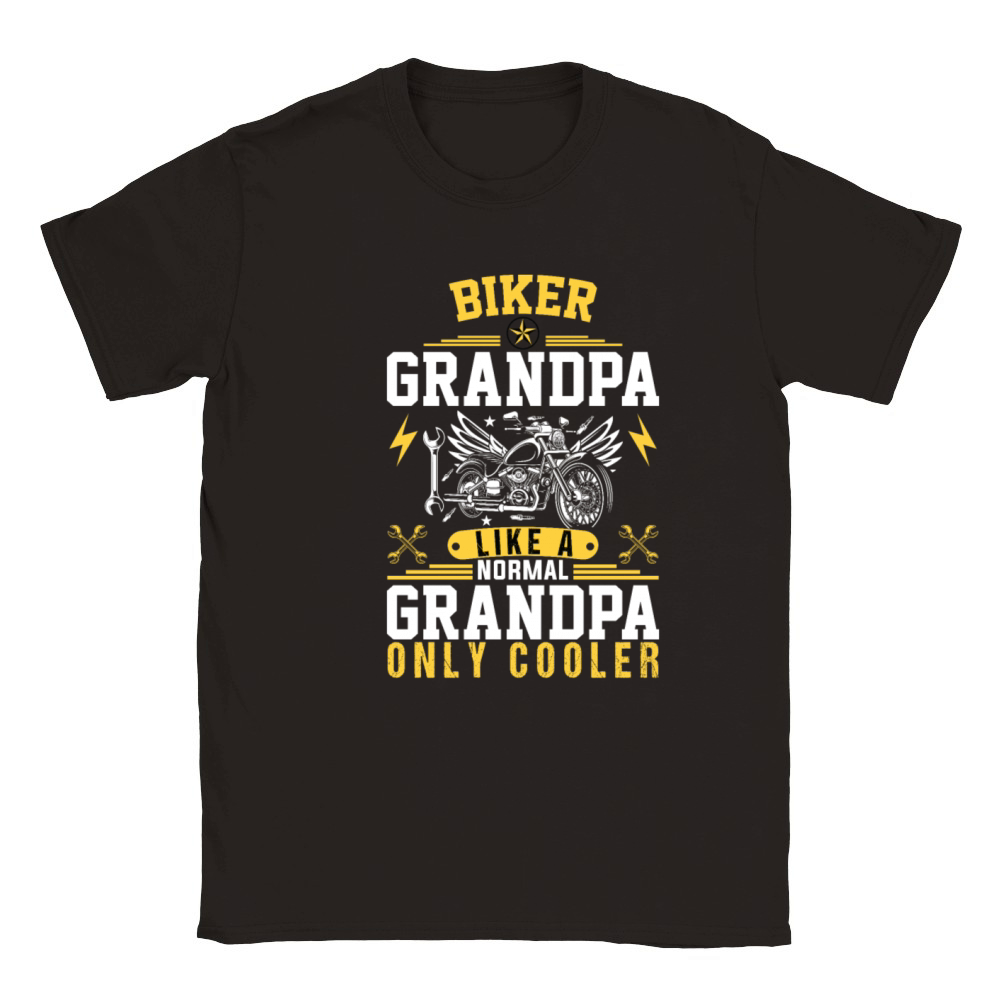 Biker Grandpa Fathers Day Like A Normal Grandpa M Classic Kids Crewneck T-shirt