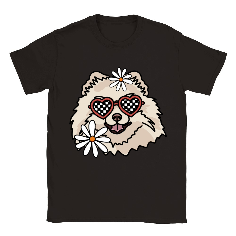 Pomeranian Retro Dog Classic Kids Crewneck T-shirt