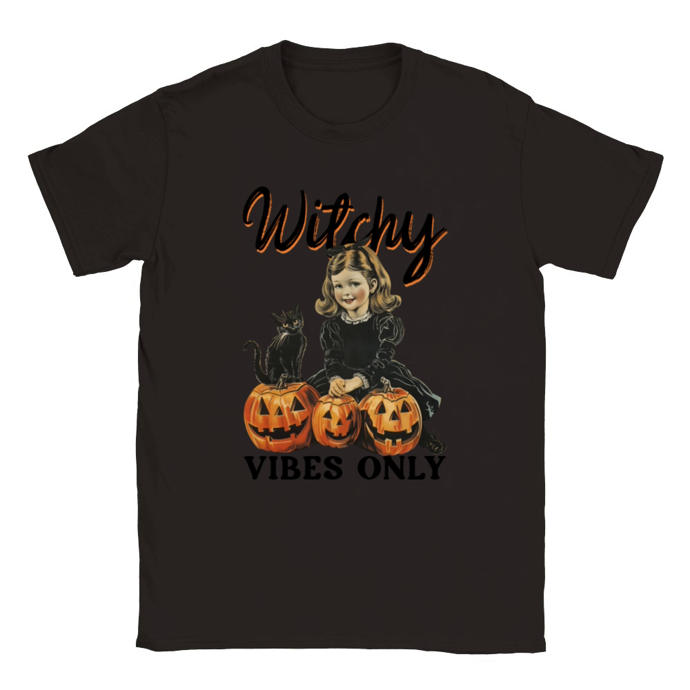 Witchy Vibes Only - Vintage Halloween Classic Kids Crewneck T-shirt