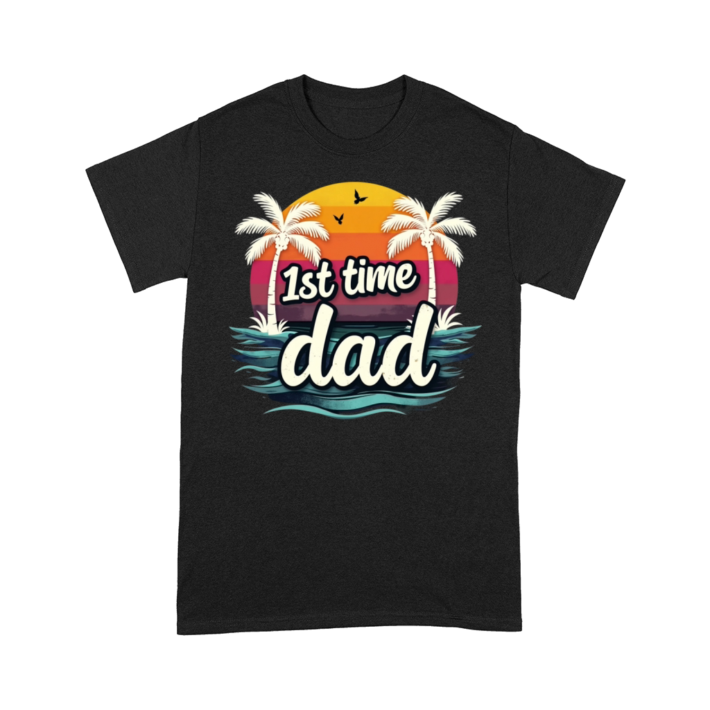 Vintage Retro Sunset 1st First Time Dad est 2024 Comfort T-shirt