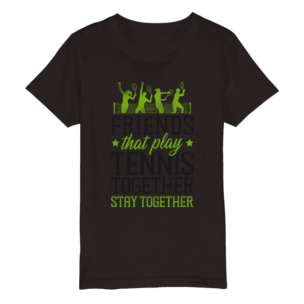 Funny Tennis Player Racket Friends Organic Kids Crewneck T-shirt