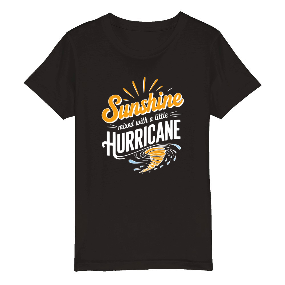 Sunshine Mixed with a Little Hurricane Design Organic Kids Crewneck T-shirt
