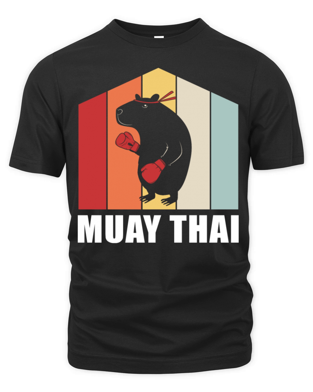 Colorful Animal Kickboxing Capybara Muay Thai Organic Unisex T-shirt