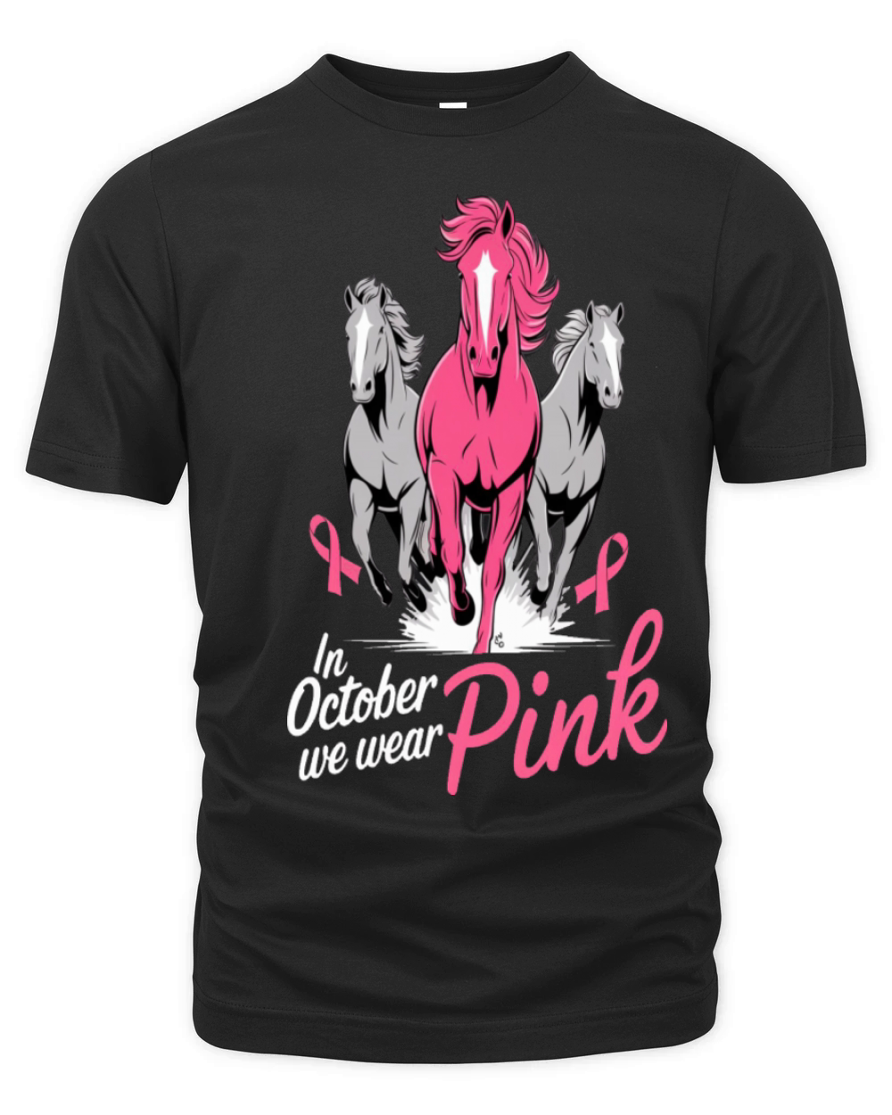 In October We Wear Pink Horses Organic Unisex T-shirt