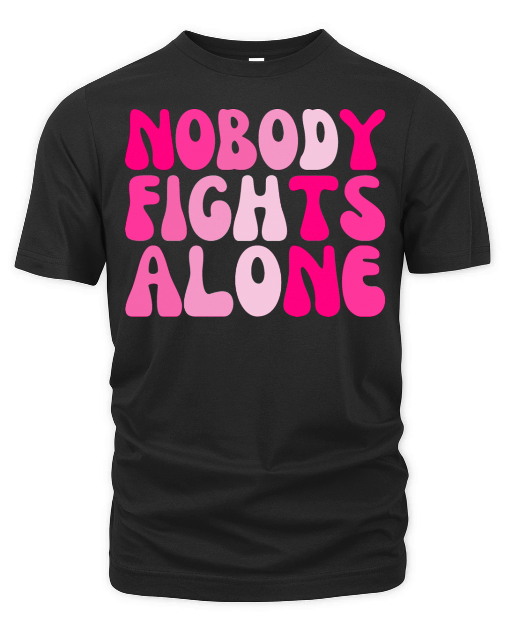 Pink Nobody Fights Alone Breast Cancer Support Organic Unisex T-shirt