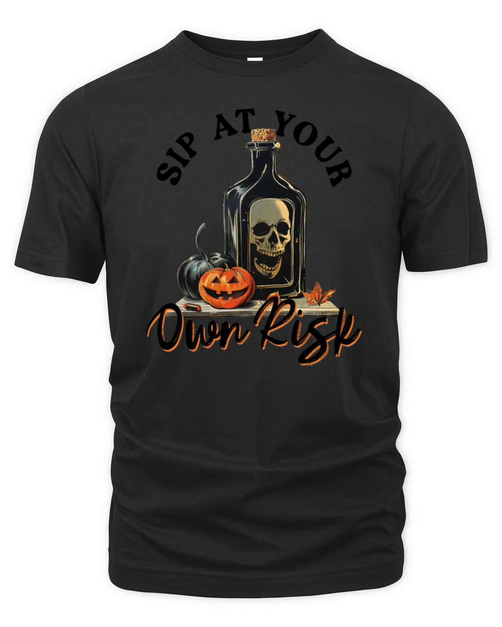 Sip At Your Own Risk - Vintage Halloween Organic Unisex T-shirt