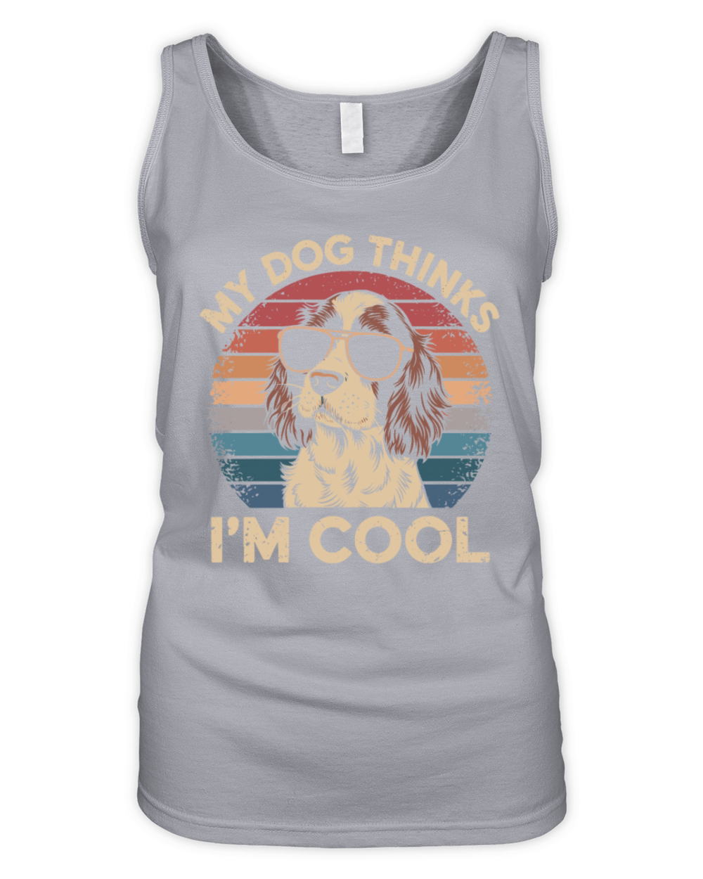 Brittany Spaniel My Dog Thinks Im Cool Organic Women's Tank Top
