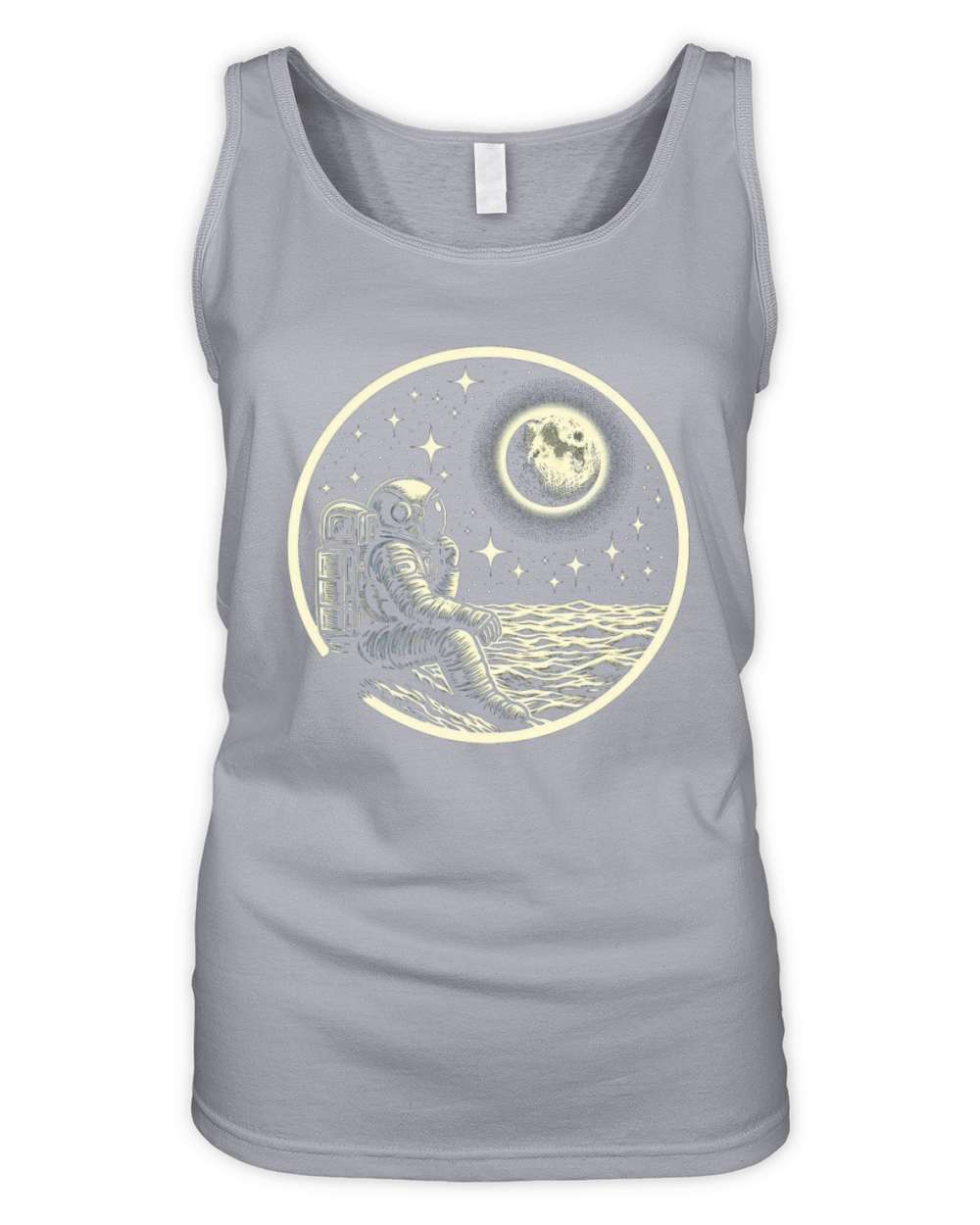 Retro astronaut watching stars space adventure 3 Organic Women's Tank Top