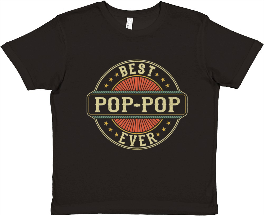 Best Pop-Pop Ever Vintage Grandad Fathers Day Premium Kids Crewneck T-shirt