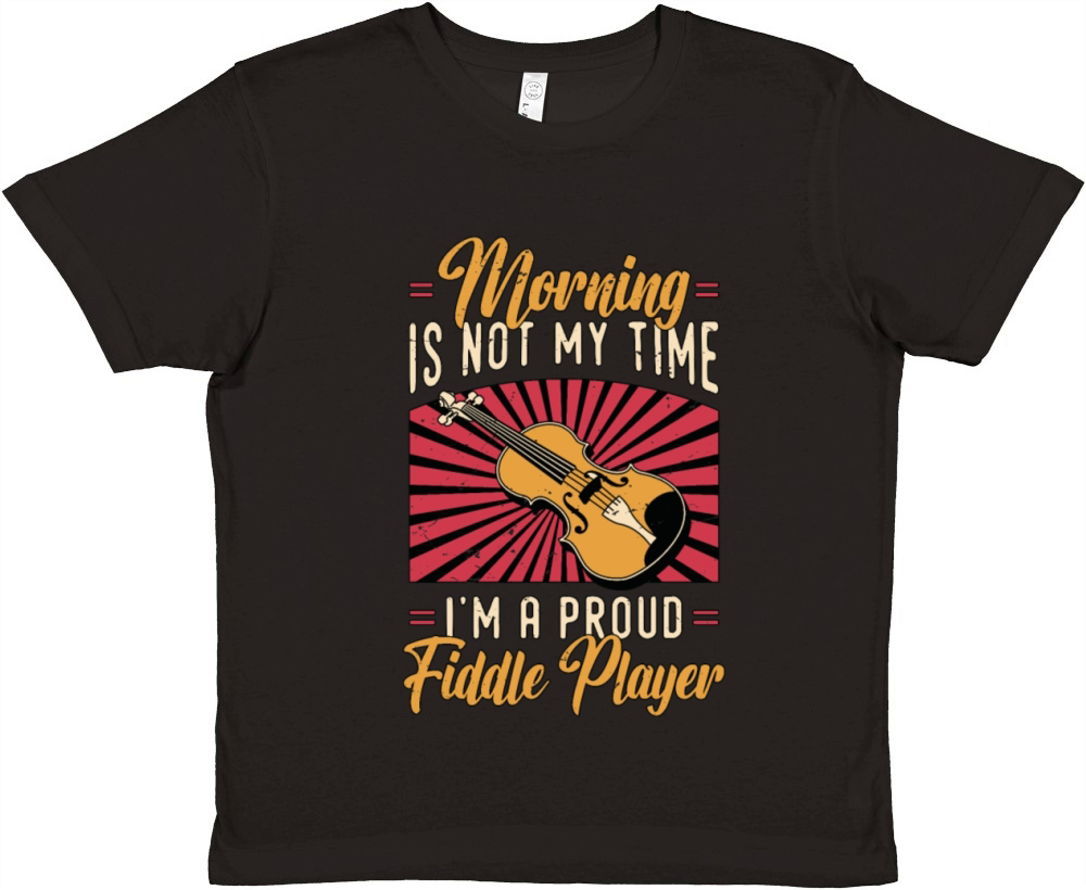Fiddle Player Morning Is Not My Time Violinist Premium Kids Crewneck T-shirt