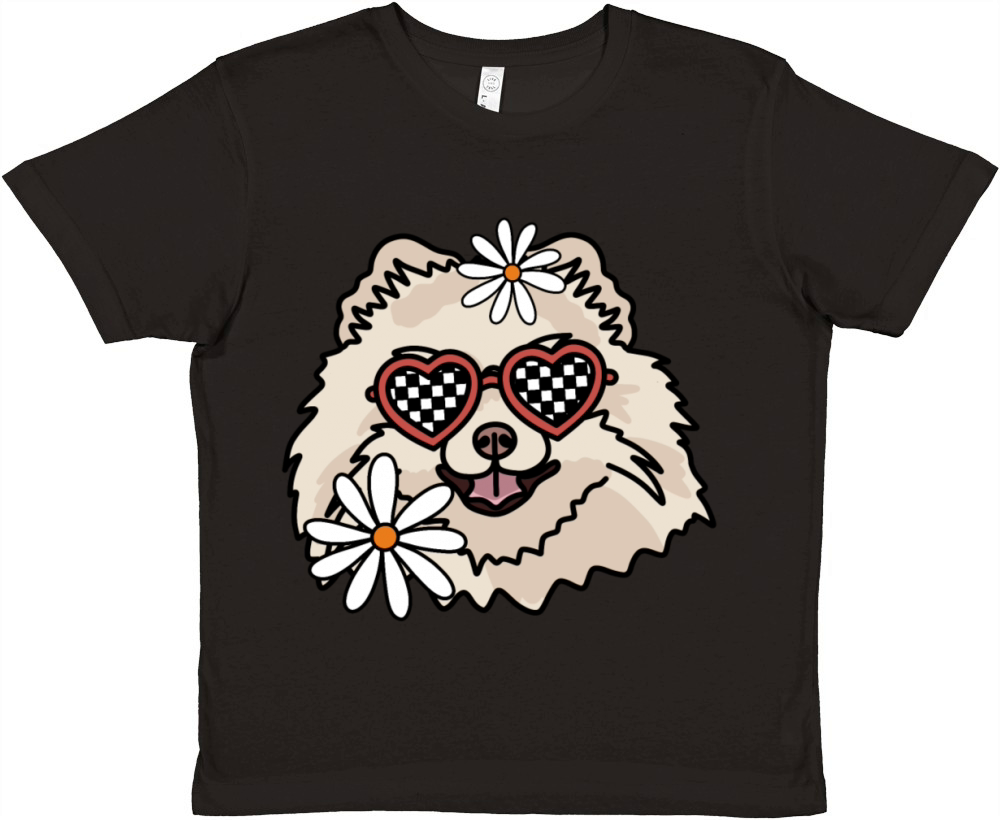 Pomeranian Retro Dog Premium Kids Crewneck T-shirt