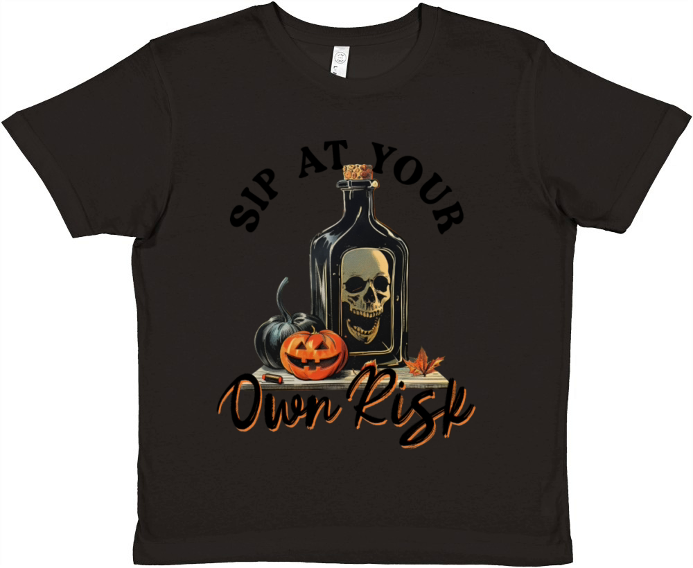 Sip At Your Own Risk - Vintage Halloween Premium Kids Crewneck T-shirt