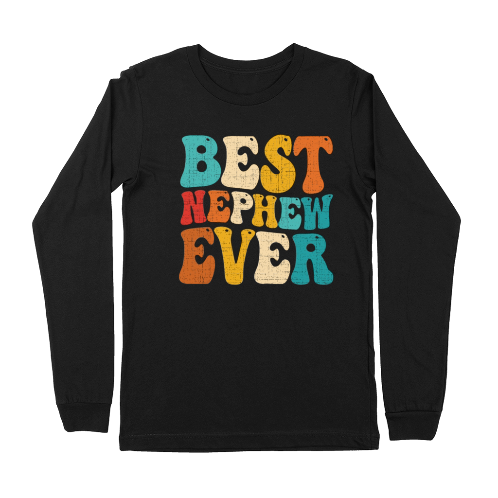 Best Nephew Ever Family Vintage Retro Funny Premium Long Sleeve