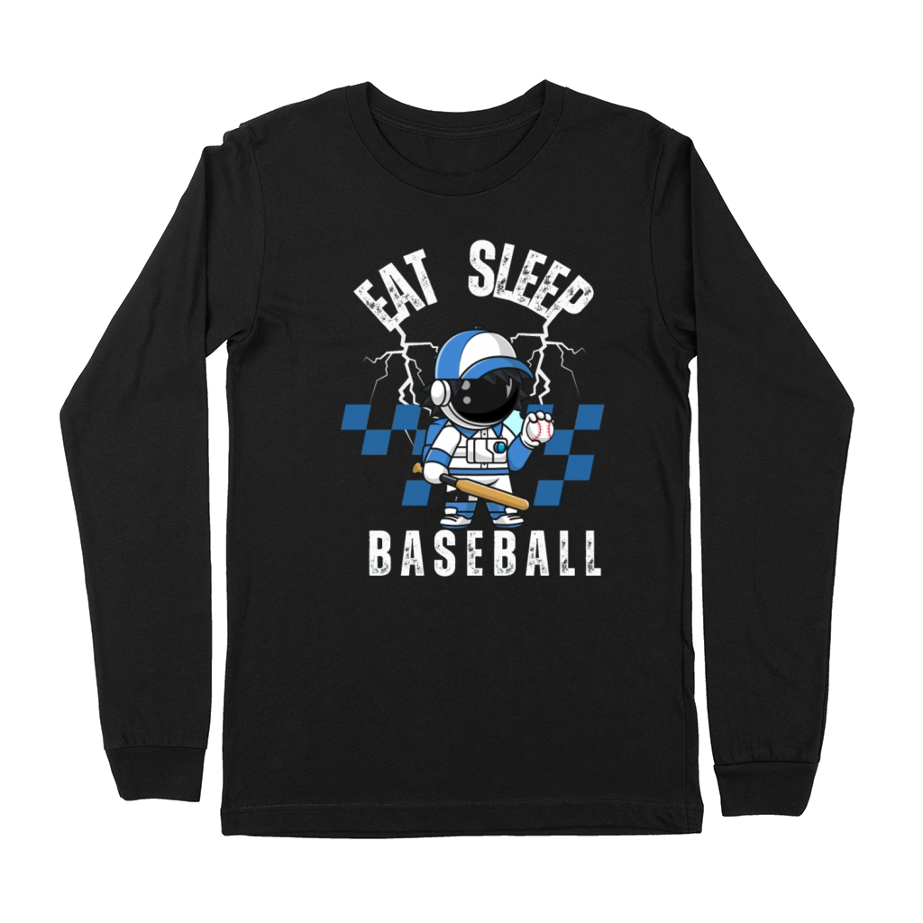Eat Sleep Baseball Baseball Player Funny Baseball Premium Long Sleeve