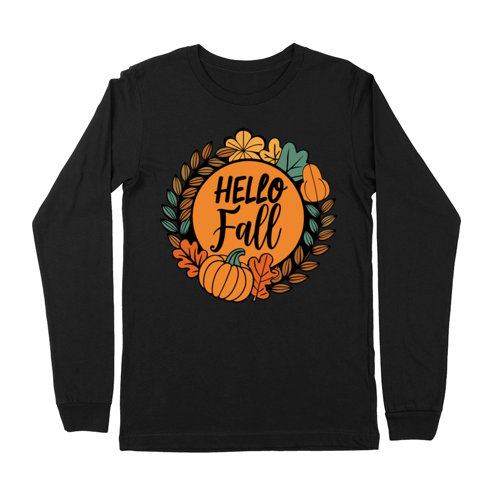 Hallo Fall Halloween Typography Vector V 01 Premium Long Sleeve