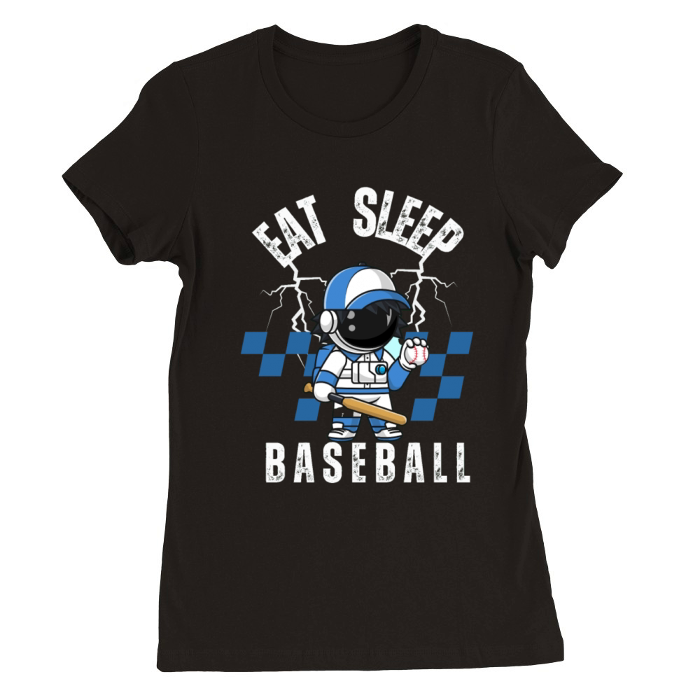 Eat Sleep Baseball Baseball Player Funny Baseball Premium Womens Crewneck T-shirt