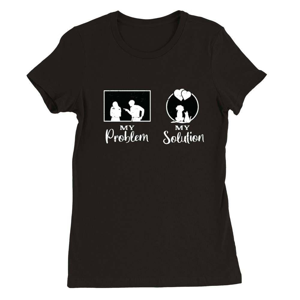 Vet Tech My Problem My Solution Pictogram Mom Dad Premium Womens Crewneck T-shirt