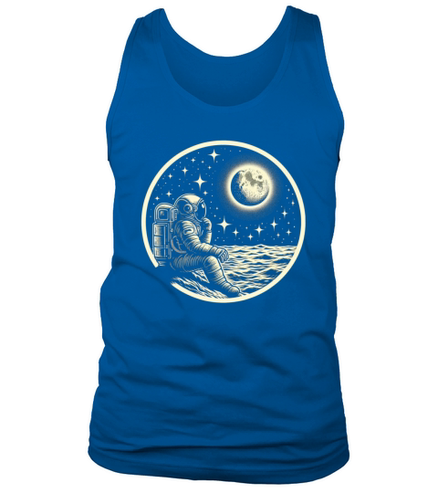 Retro astronaut watching stars space adventure 3 Tank Top Unisex