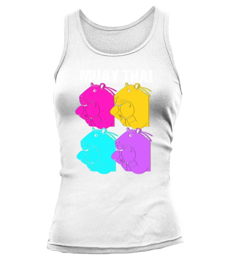 MMA Kickboxing Retro 80s Capybara Doing Muay Thai Tank top Woman