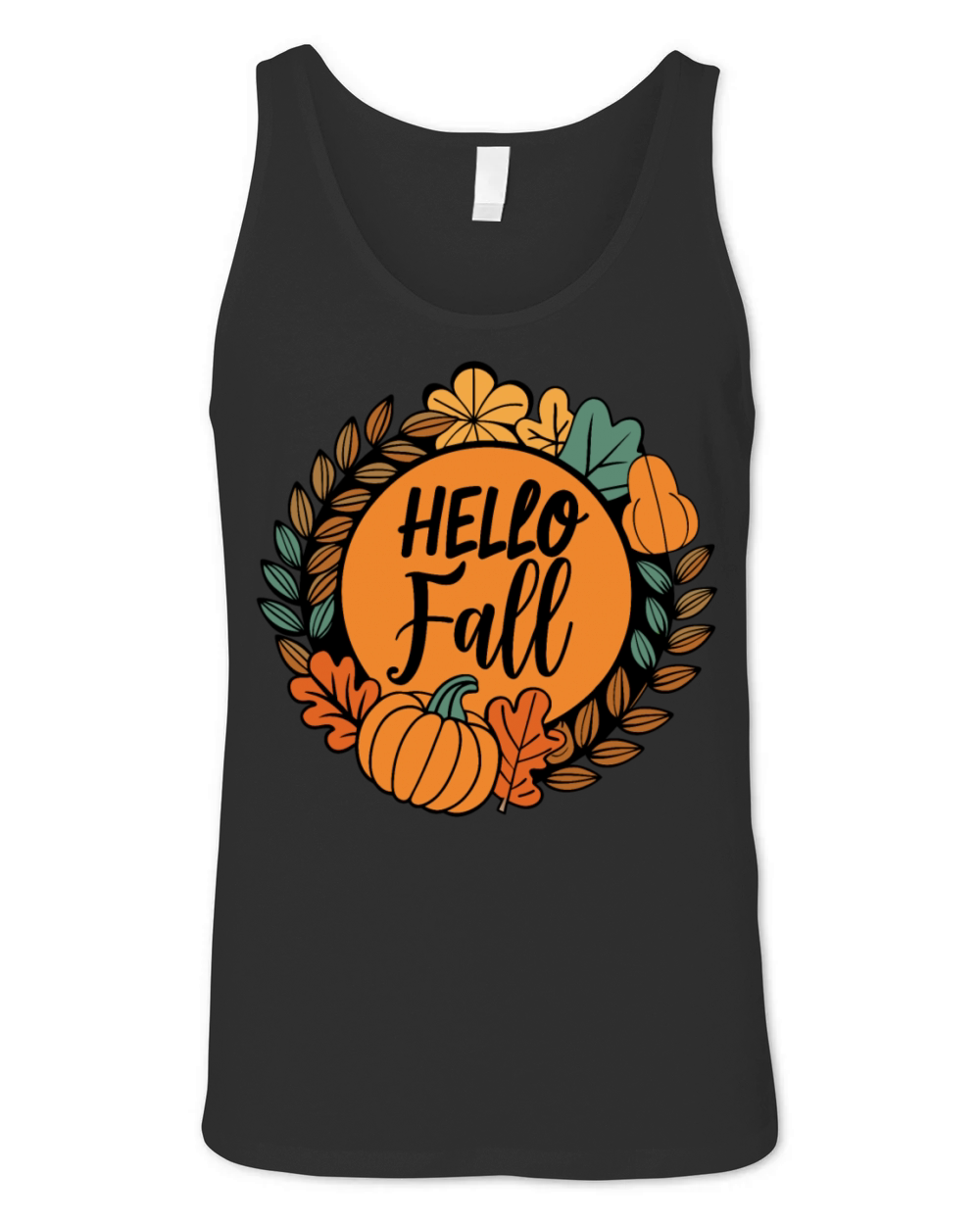 Hallo Fall Halloween Typography Vector V 01 Unisex Jersey Tank