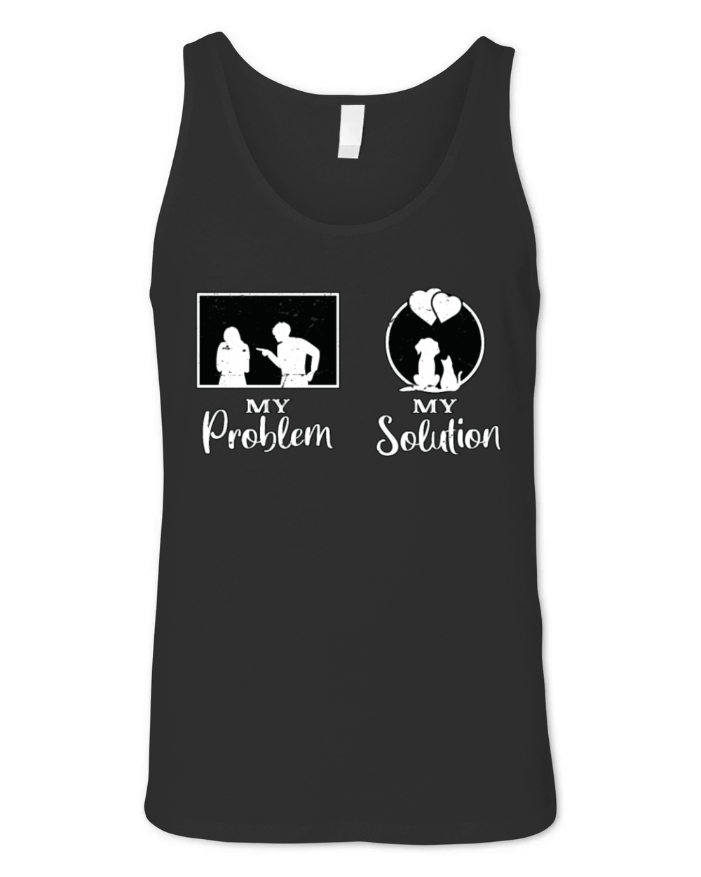 Vet Tech My Problem My Solution Pictogram Mom Dad Unisex Jersey Tank