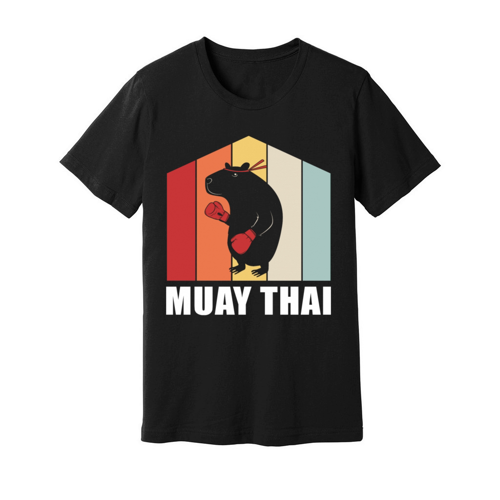 Colorful Animal Kickboxing Capybara Muay Thai Unisex Jersey Tee