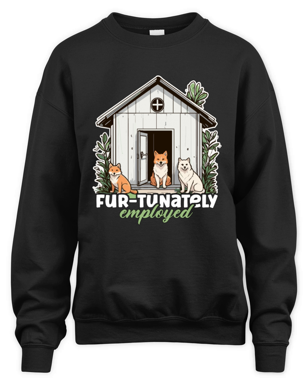 Animal Shelter Fur-tunately Employed Veterinarian Unisex Premium Crewneck Sweatshirt