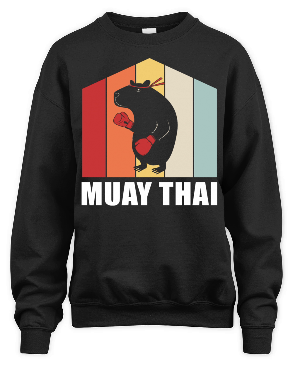 Colorful Animal Kickboxing Capybara Muay Thai Unisex Premium Crewneck Sweatshirt
