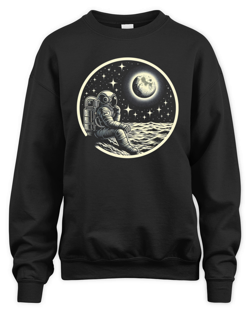 Retro astronaut watching stars space adventure 3 Unisex Premium Crewneck Sweatshirt