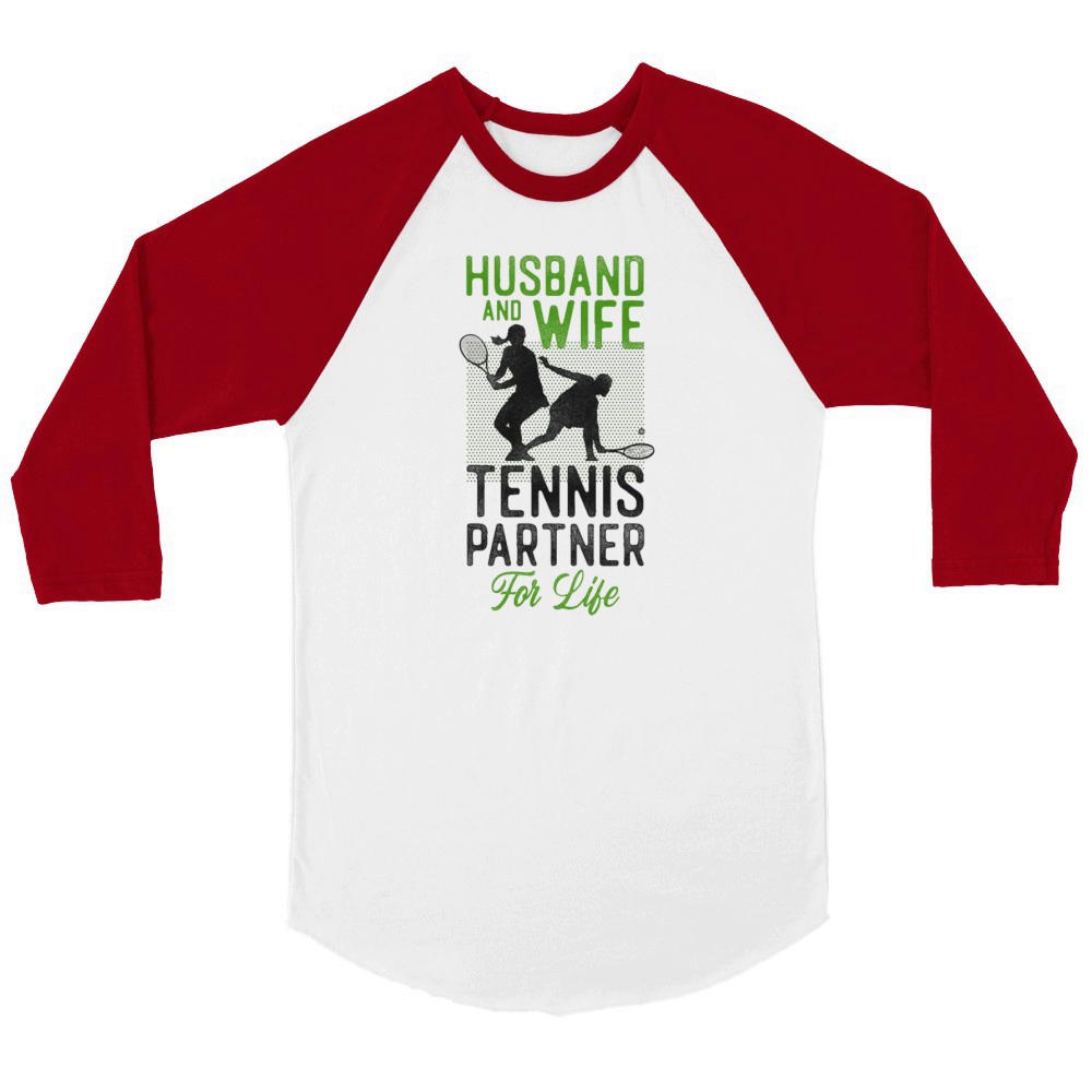 Funny Tennis Player Racket Husband Unisex ¾ sleeve Raglan T-shirt