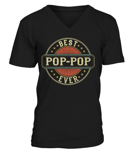 Best Pop-Pop Ever Vintage Grandad Fathers Day V-Neck T-shirt