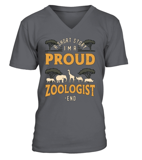Zoologist A Short Story I Am A Proud Zookeeper V-Neck T-shirt