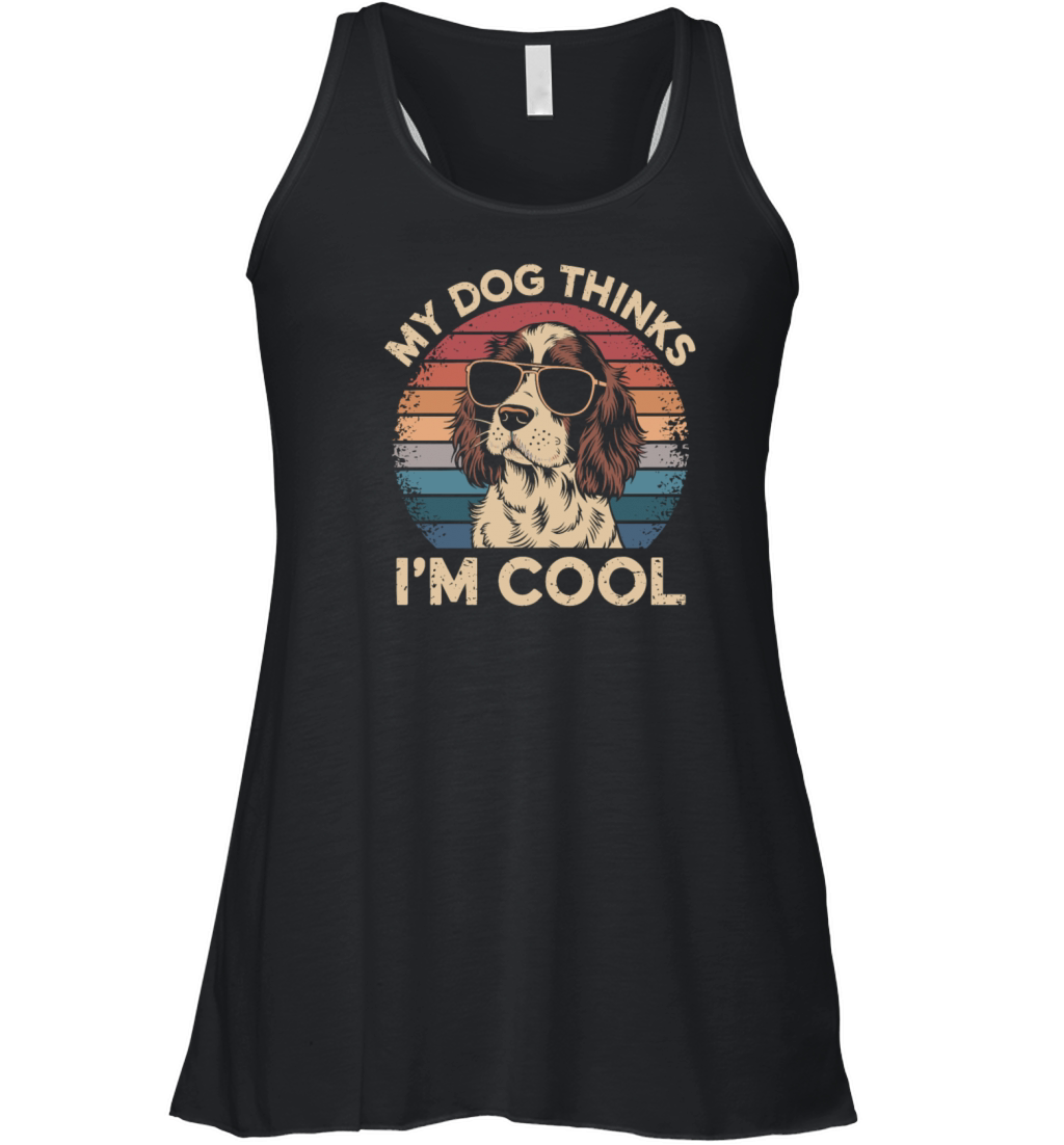 Brittany Spaniel My Dog Thinks Im Cool Women's Flowy Tank Top