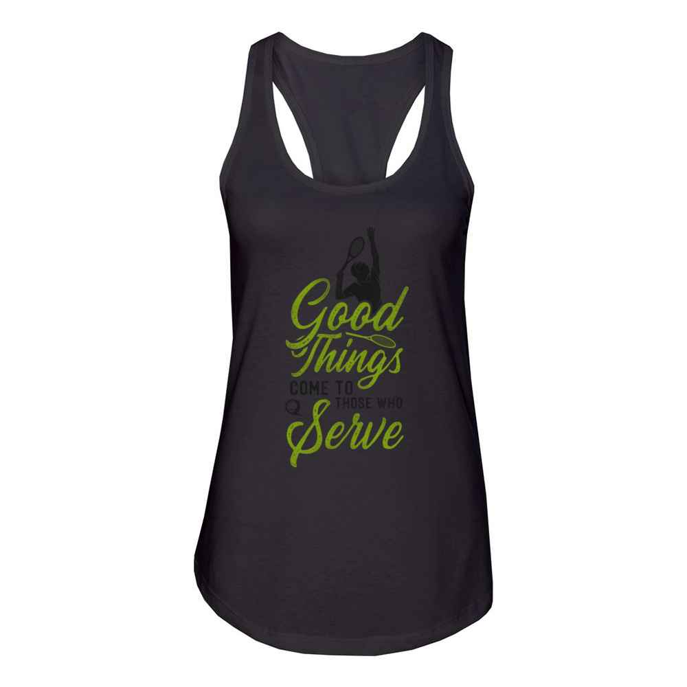 Funny Tennis Player Racket Good Women's Racerback Tank