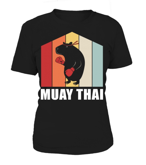 Colorful Animal Kickboxing Capybara Muay Thai Women's T-Shirt