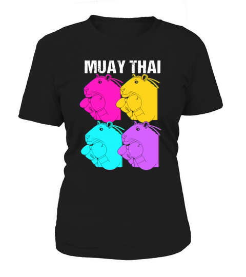 MMA Kickboxing Retro 80s Capybara Doing Muay Thai Women's T-Shirt