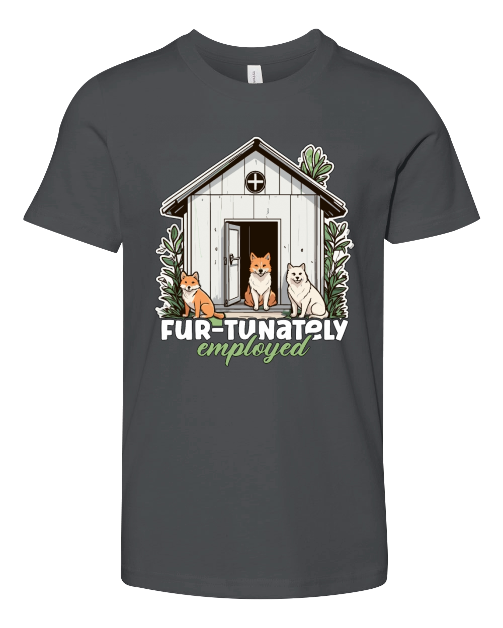 Animal Shelter Fur-tunately Employed Veterinarian Youth Unisex Jersey Tee