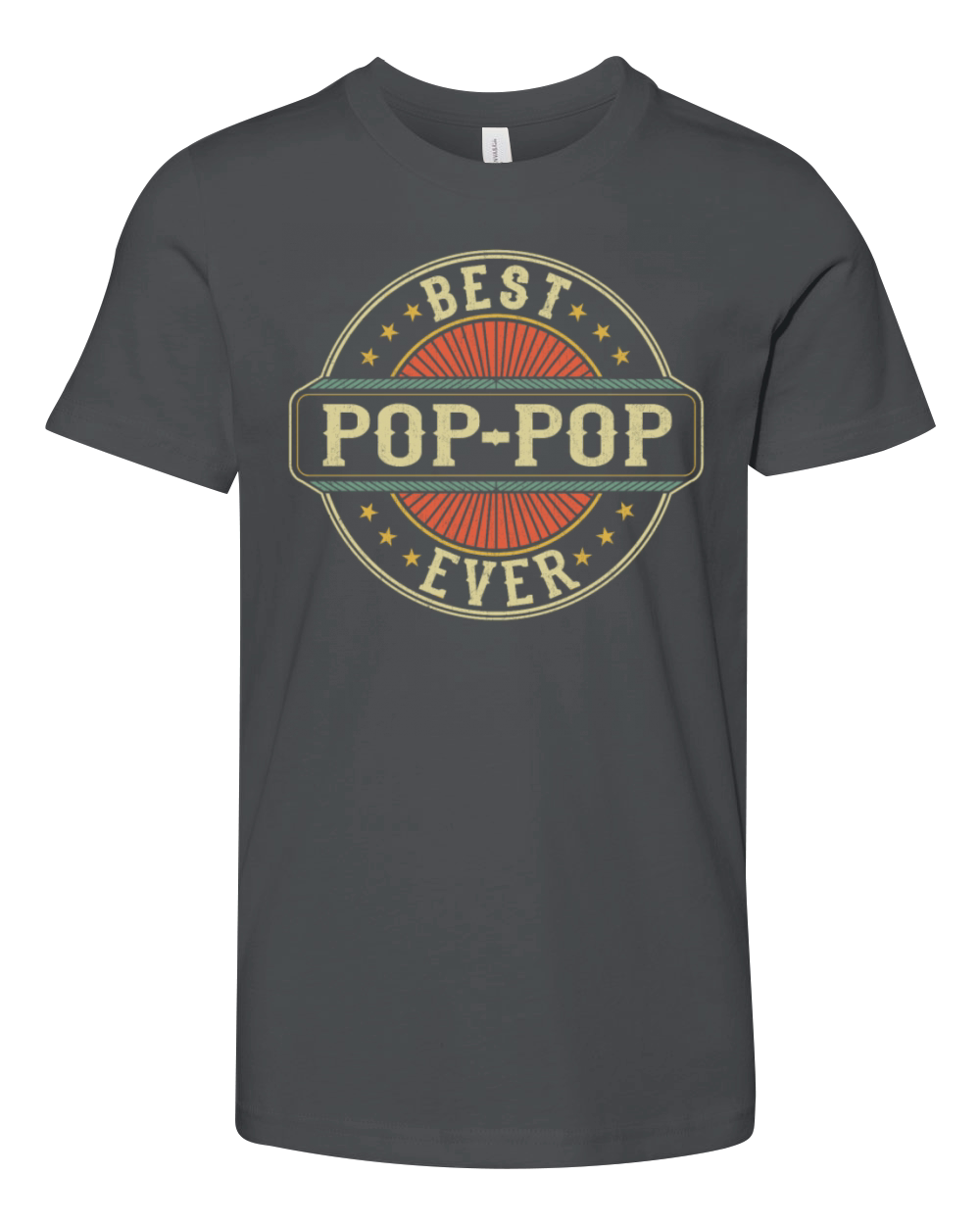 Best Pop-Pop Ever Vintage Grandad Fathers Day Youth Unisex Jersey Tee