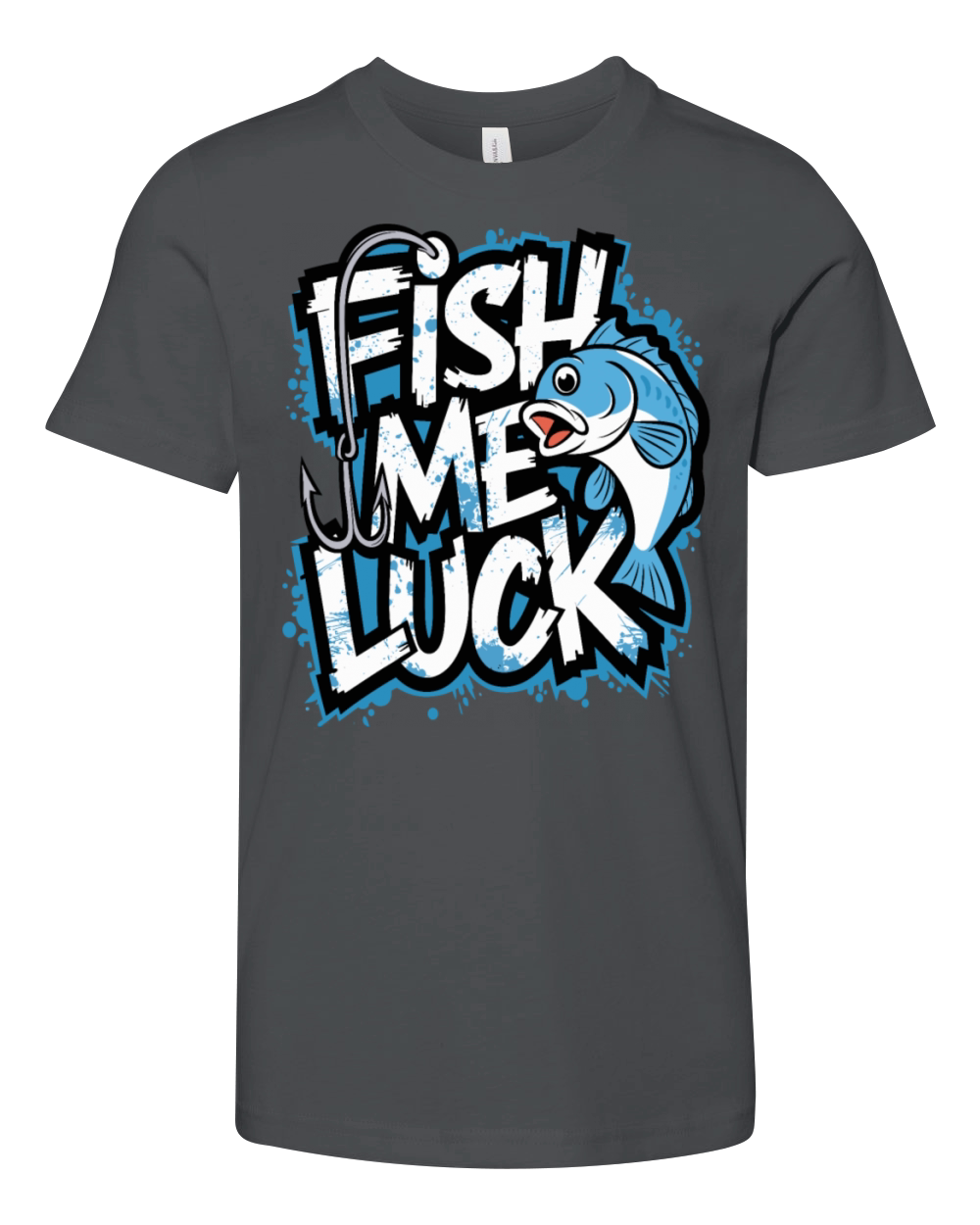 Fish Me Luck Funny Fishing Design for Anglers Youth Unisex Jersey Tee