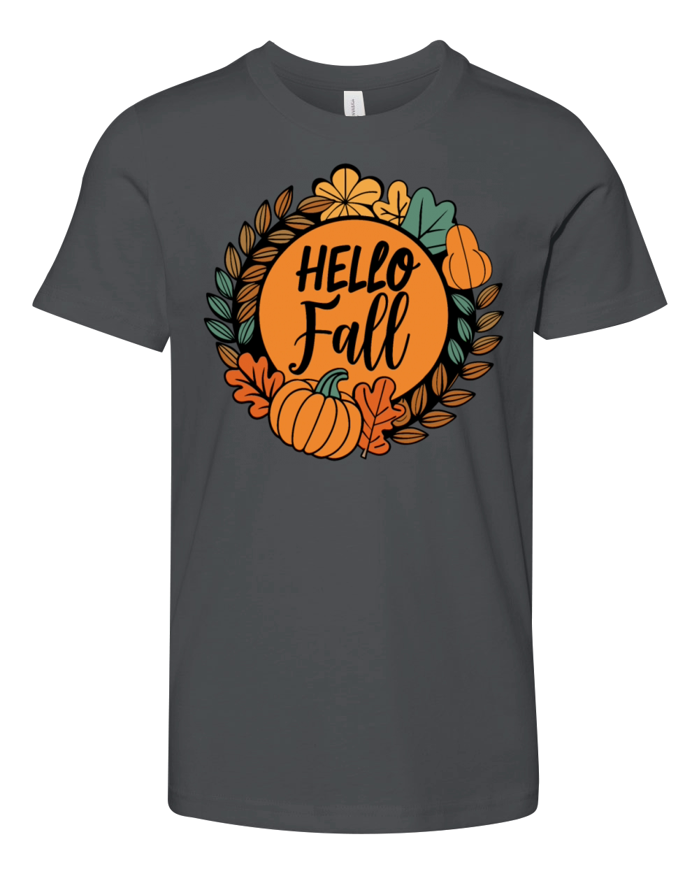 Hallo Fall Halloween Typography Vector V 01 Youth Unisex Jersey Tee