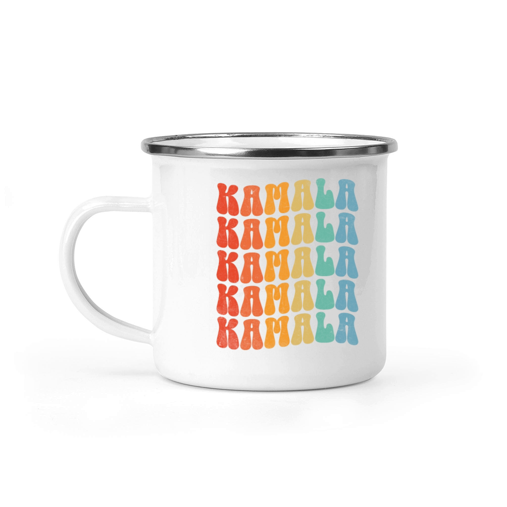Vintage Kamala Typography Camping Mug
