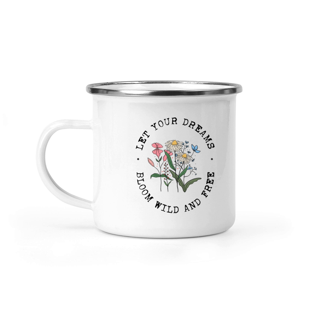 Vintage Retro Wildflowers Let Your Dreams Bloom Camping Mug
