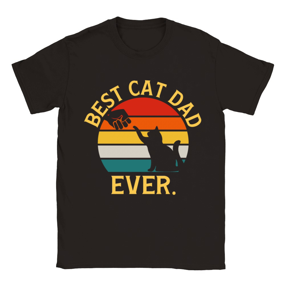 Vintage Best Cat Dad Ever Classic Kids Crewneck T-shirt