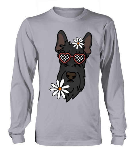 Scottish Terrier Black Retro Dog Long sleeved Unisex