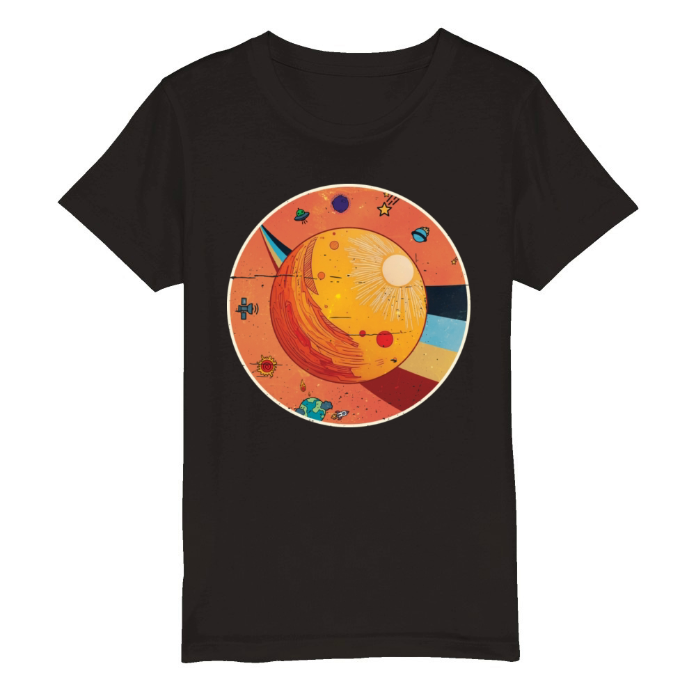 Sun - Planet Vintage Organic Kids Crewneck T-shirt