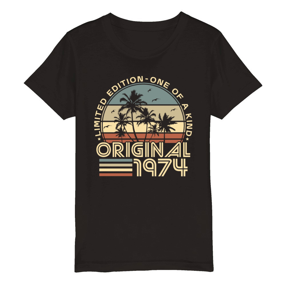 Vintage 1974 Retro 50th birthday Organic Kids Crewneck T-shirt