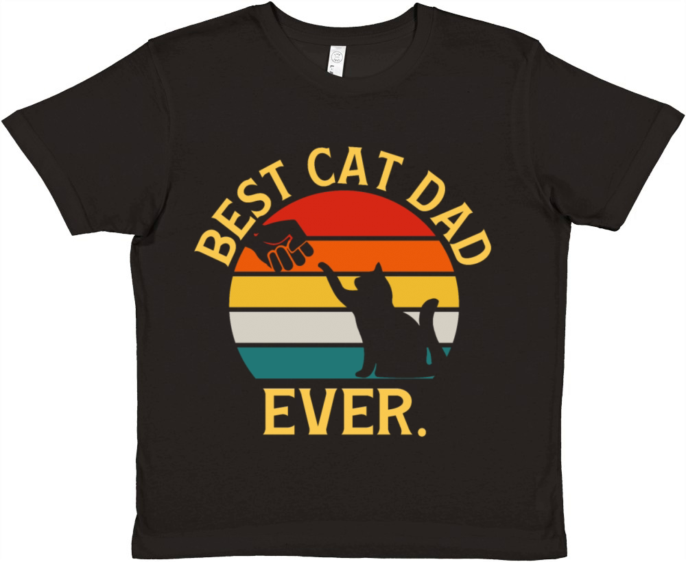 Vintage Best Cat Dad Ever Premium Kids Crewneck T-shirt
