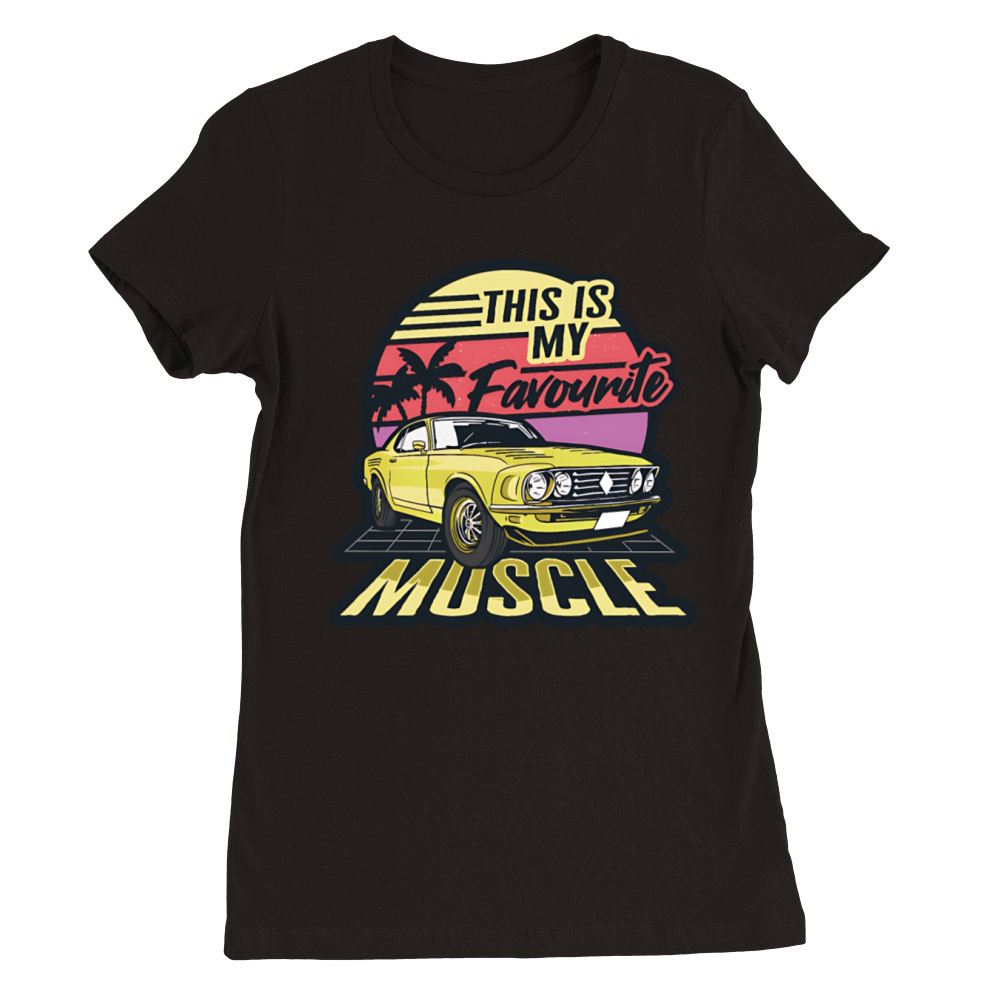 Classic american muscle cars vintage Design Premium Womens Crewneck T-shirt